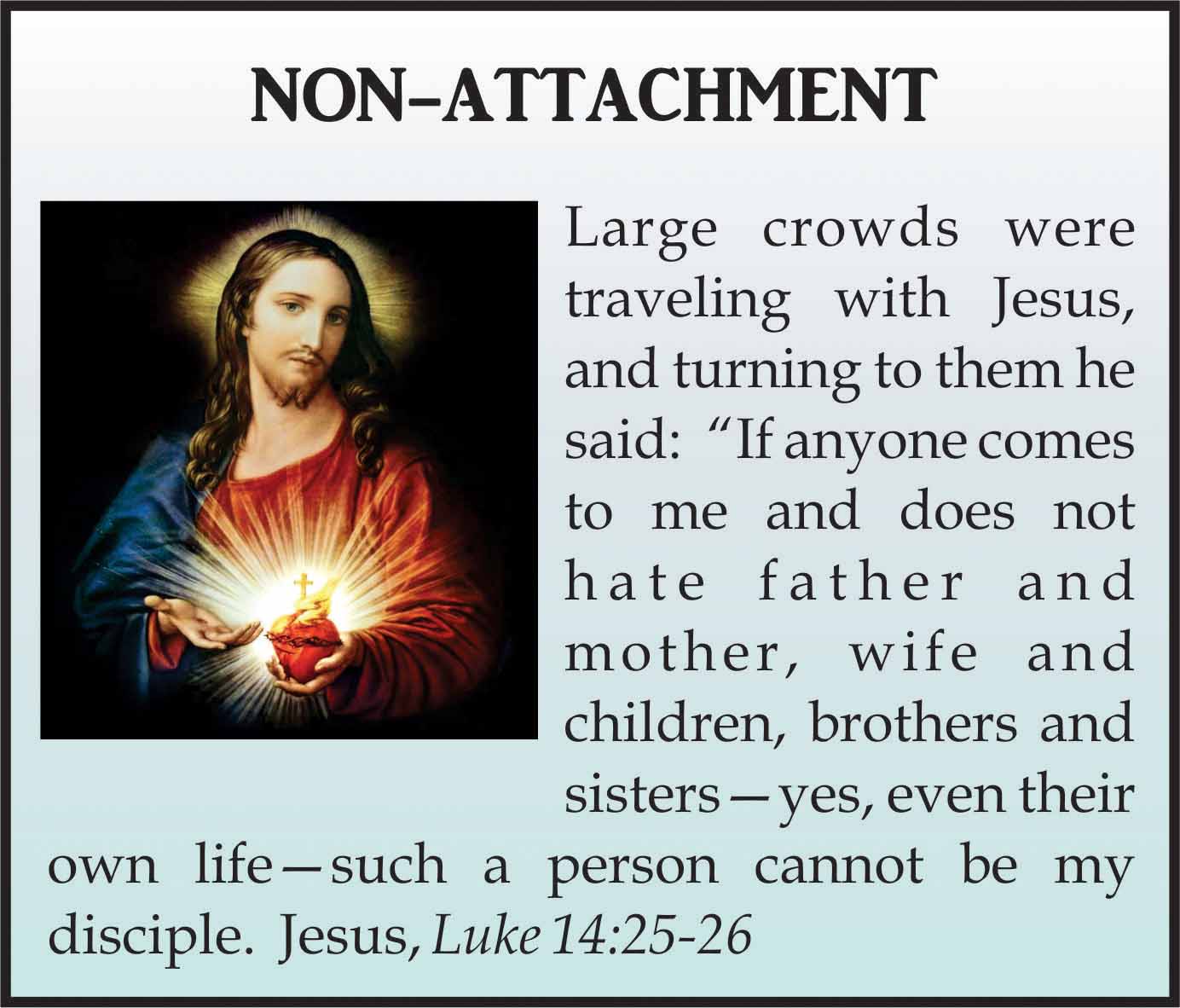 Jesus non-attachment and being happy